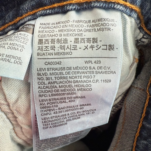 Levi Strauss 505 Mens 33x30 Blue Denim Jeans Regular Fit Straight Leg - Picture 7 of 8